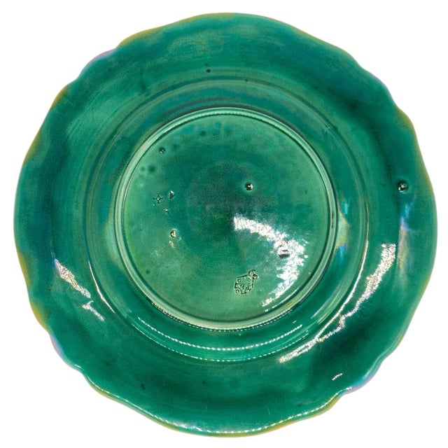 Ceramic Minton Majolica Seafood Plate With Fish and Shells, English, Dated 1873 For Sale - Image 7 of 8