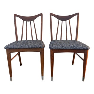 1960s Attributed Keller “Valkerie Ii” Oak Dining Chairs, Pair For Sale