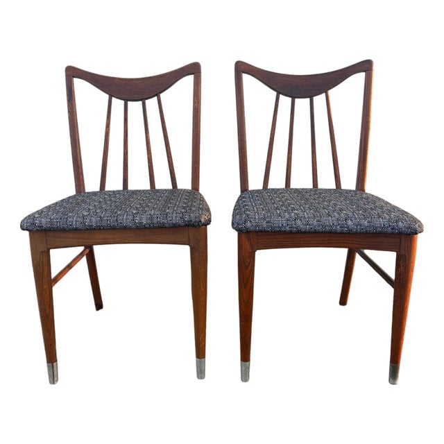 1960s Attributed Keller “Valkerie Ii” Oak Dining Chairs, Pair For Sale