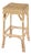 Flora 30.25 in. Seat Height Square Rattan Scalloped Backless Bar Stool, Natural Rattan For Sale