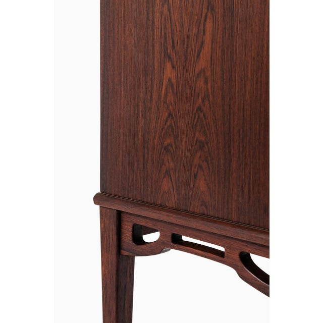 1940s Scandinavian Modern Brass & Rosewood Cabinet, 1940s For Sale - Image 5 of 15