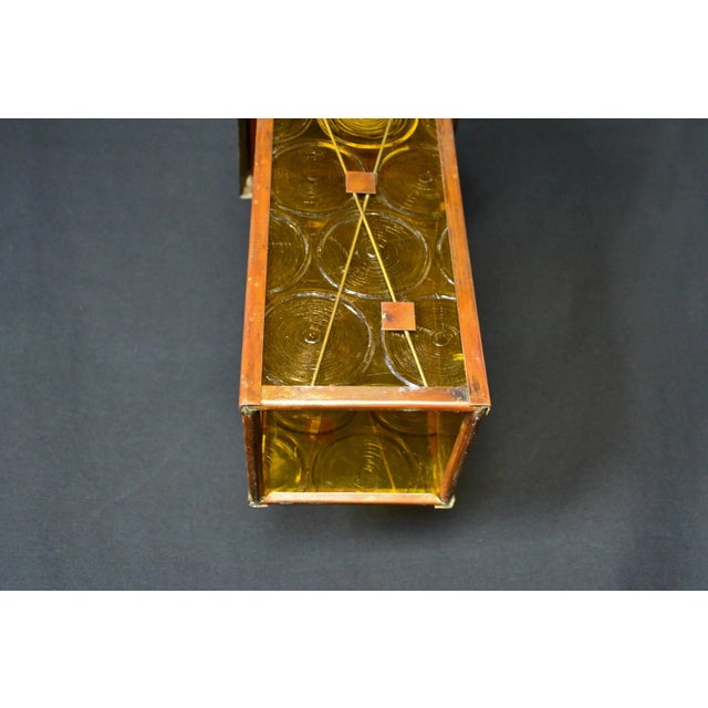 Metal 1970s Copper Pendant Light With Acrylic Panes For Sale - Image 7 of 12