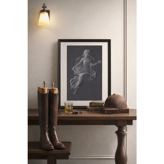 Atelier Aria Lumae Wilhelm Zahn Pompeian Flora Primavera Fresco Graphite Study High Contrast Fine Art Gallery Board Print 16 X 24 For Sale - Image 4 of 16