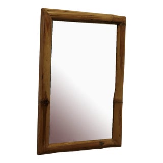 Art Deco Giant Bamboo Wall Mirror, 1960s For Sale