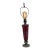 Vintage Cranberry Cut-to-Clear Glass Table Lamp on Marble Base For Sale