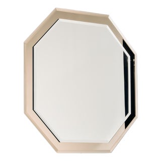 Vintage Octagonal Mirror in Metal, 1970s For Sale