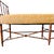 Hollywood Regency 1960s French Regency Faux Bamboo Window Bench in Gold Floral Damask For Sale - Image 3 of 9