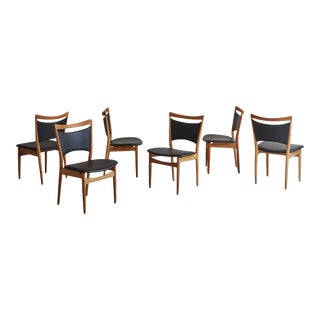 'Sw86' Black Vinyl + Oak Dining Chair by Finn Juhl - 3 Available For Sale