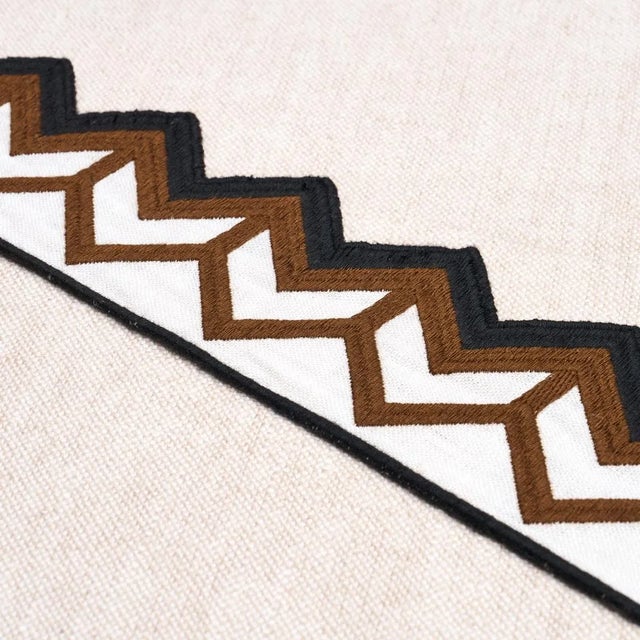 Contemporary SAMPLE - Schumacher Sparren Embroidered Tape In Brown For Sale - Image 3 of 3