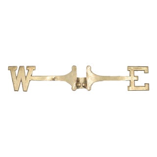 Mid 20th Century Polished Brass W & E Weathervane Directional Crossbar For Sale