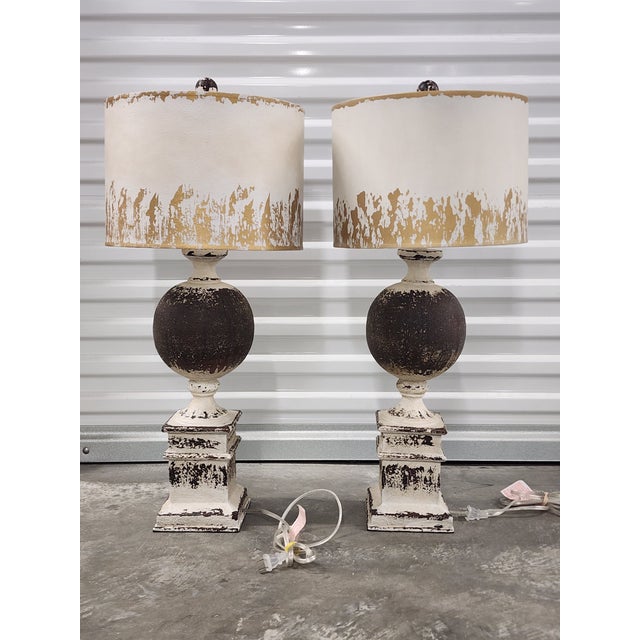 2020s Farmhouse Style Baluster Form Lamps- A Pair For Sale - Image 5 of 12