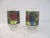 Colorful set of seven vintage Libbey footed tumblers featuring a stained glass design raised fruit-motif around perimeter....