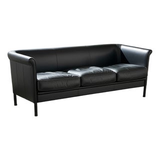 Vintage Italian Leather Sofa by Antonio Citterio for Moroso, 1980s For Sale