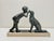 French Art Deco Style Sculpture of Girl with Dog in Spelter and Marble, 1940s For Sale - Image 13 of 15
