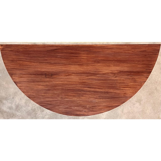 Brown Pair of Spanish Demilune High Console Table For Sale - Image 8 of 18