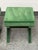 Green Hollywood Regency Style Green Velvet X-Base Ottoman Stools, Pair For Sale - Image 8 of 12