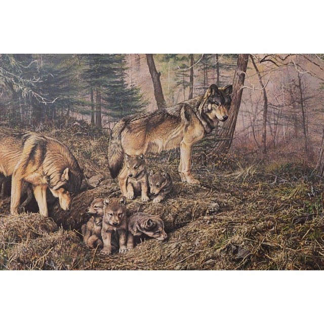 Realism Alan M. Hunt "A Family Affair" Limited Edition Wolf Print, 1991 For Sale - Image 3 of 8