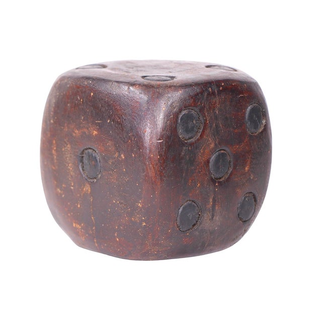 Large Folk Art Carved Wood Dice For Sale - Image 9 of 9