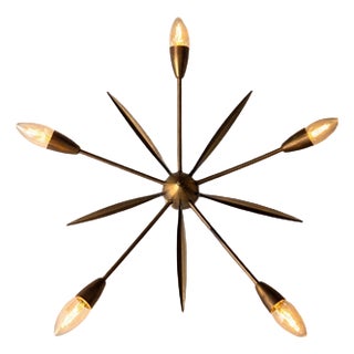 Mid-Century Modern Sputnik Ceiling Lamp in Brass, 1950s For Sale