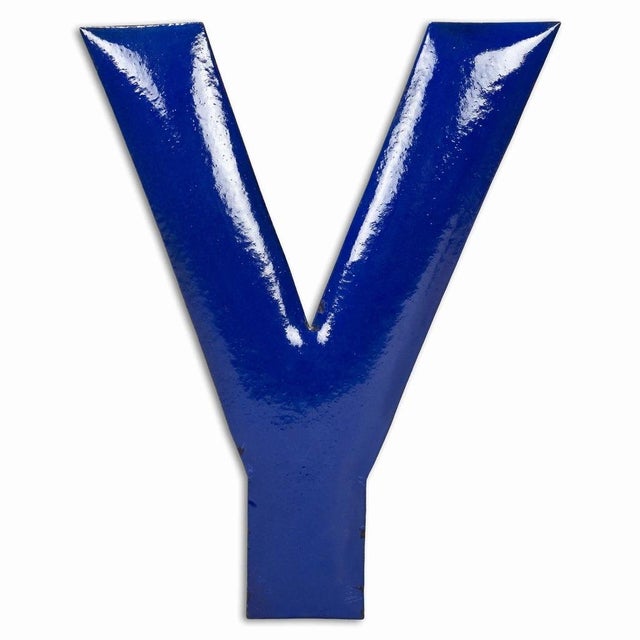 Vintage Enameled Letter Y, 1960s For Sale - Image 11 of 11