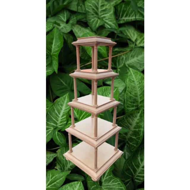 Iconic & rare display étagère by Michael Taylor for Baker. This display crisp cream color showcases the designer signature...
