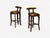Georgian Style, Distressed Brown Leather, Stained Wood, Six Bar Stools, 20th Century - Set of 6 For Sale In New York - Image 6 of 10