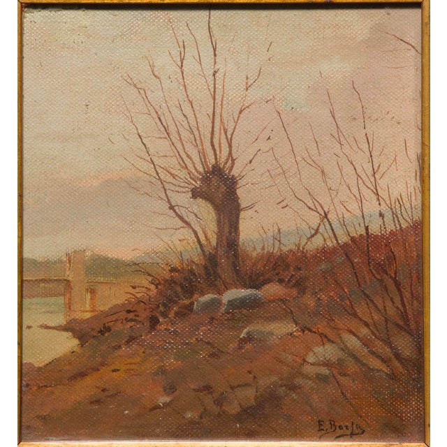 1920s Emilio Borsa, 1920s, Oil on Canvas & Walnut, Framed For Sale - Image 5 of 8