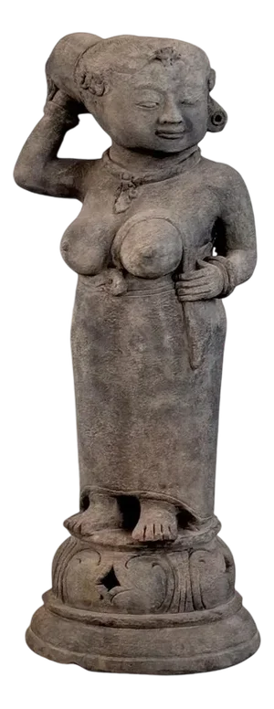 Antique Majapahit Terracotta Handmaiden Figure, 1500