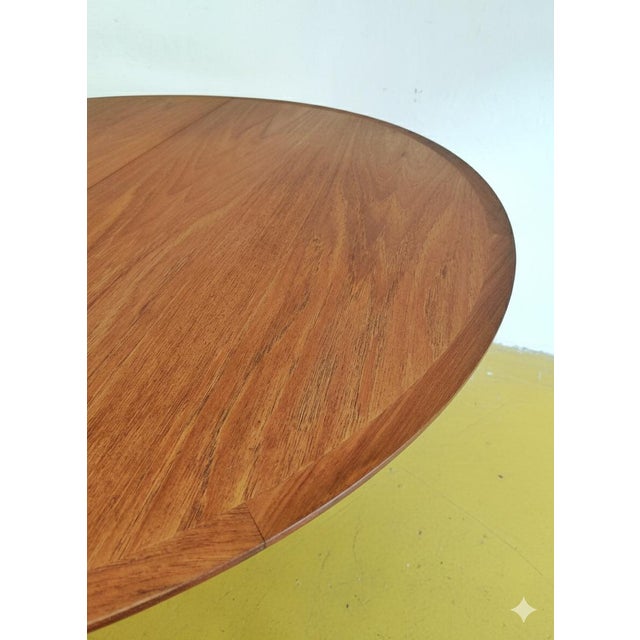 Brown Danish Round Teak Table with Internal Extension, 1960s For Sale - Image 8 of 12