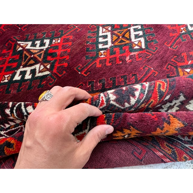 High-Quality Hand-Knotted Turkmen Yomut Wool Area Rug - 4'6" X 6'1" For Sale - Image 13 of 14
