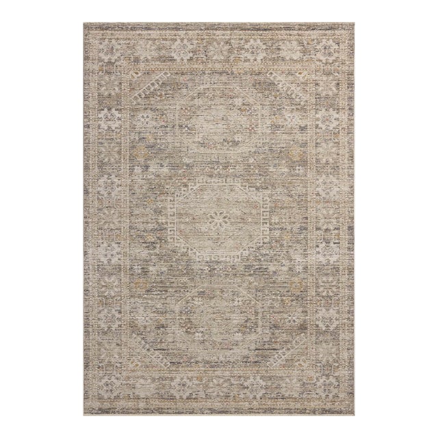 Chris Loves Julia x Loloi Ida Taupe / Multi 5'-3" x 7'-6" Area Rug For Sale
