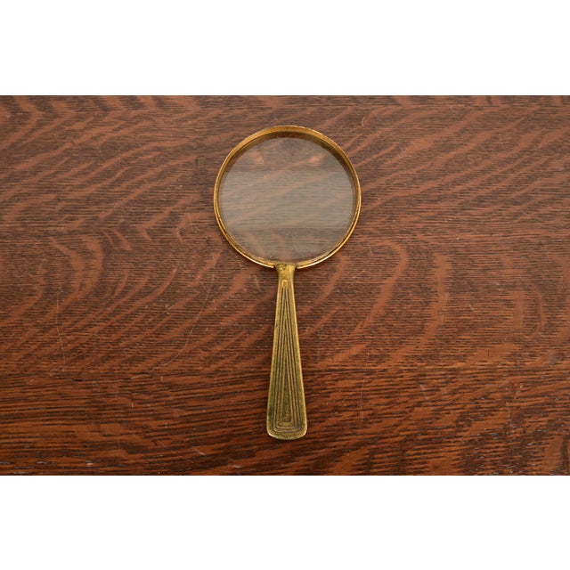 Early 20th Century Tiffany Studios New York Graduate Pattern Bronze Doré Magnifying Glass For Sale - Image 5 of 13
