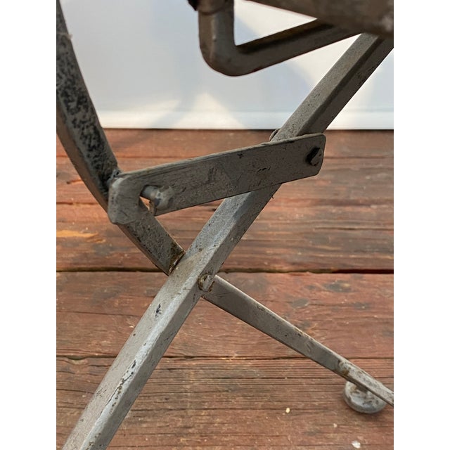 Wrought Iron and Galvanized Aluminum Folding Chairs For Sale - Image 11 of 15