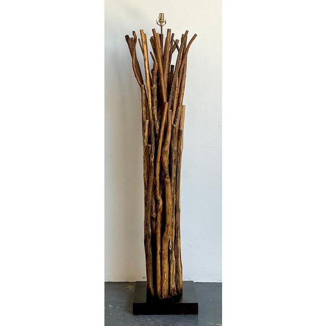 Vintage Palecek Natural Branch Floor Lamp For Sale - Image 9 of 16