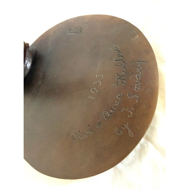 1940s 1940s Janos Sovary Bronze Sculpture of Figure Skater Vivi-Anne Hulten 1 of 5 in the World. For Sale - Image 5 of 11