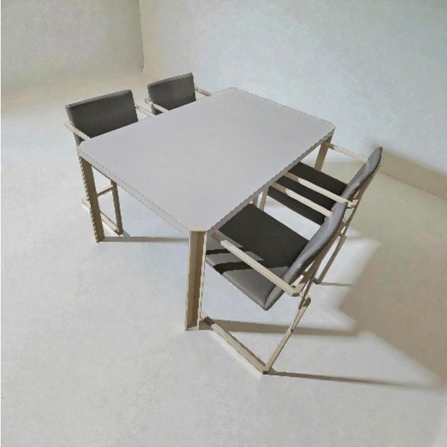 Grey Fabric and White Steel Chairs by Pierre Mazairac & Karel Boonzaaijer for Hennie de Jong, 1970s, Set of 4 For Sale - Image 14 of 17