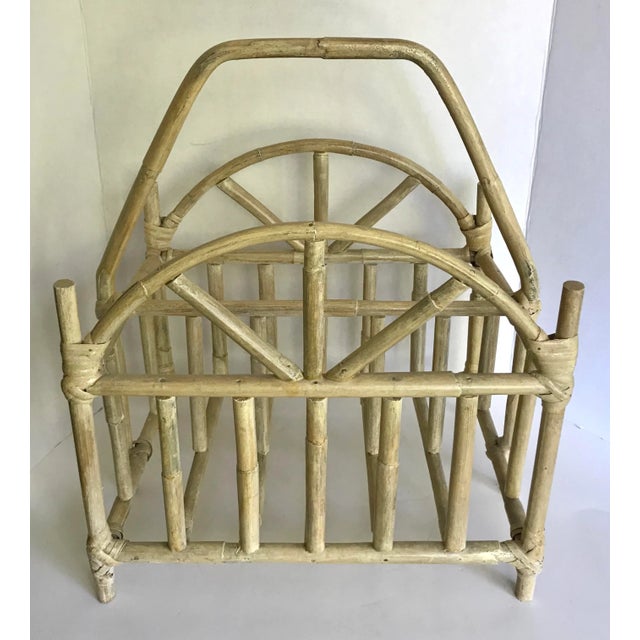 Vintage Asian Chinoiserie Bamboo Magazine Rack For Sale In Los Angeles - Image 6 of 6