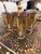Set of 8 1950s highball cocktail glasses. Designed with gold motif and lavender rims making them very attractive and...