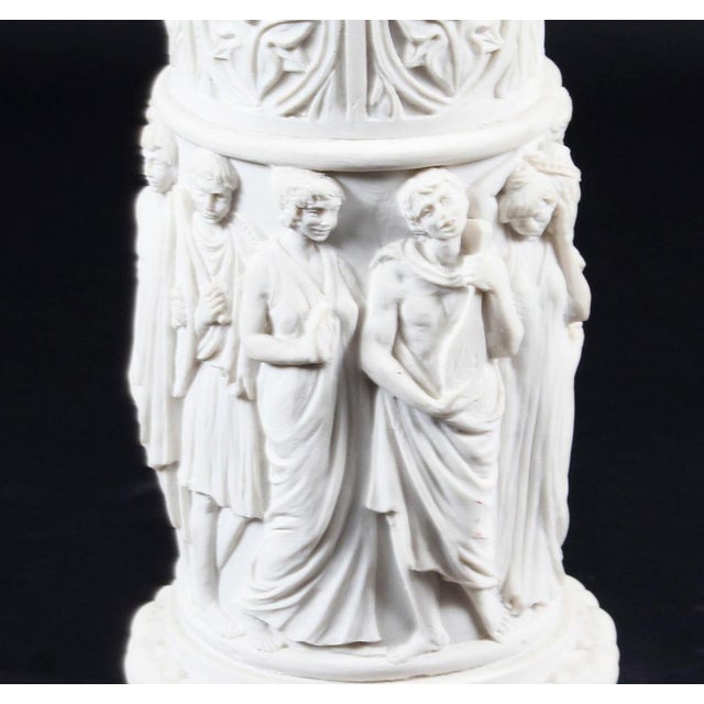 White 20th Century Composition Marble Bust of Apollo on Pedestal, Set of 2 For Sale - Image 8 of 15