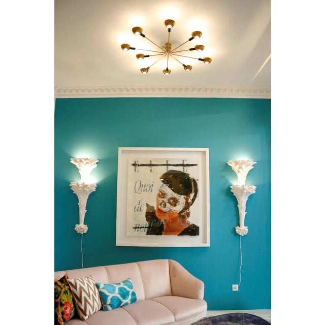 Mid Century Spanish Square Pattern Wool Scatter Cushions, Set of 2 For Sale - Image 5 of 6