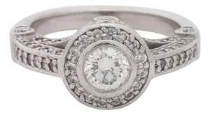 14k White Gold and Diamond Ring