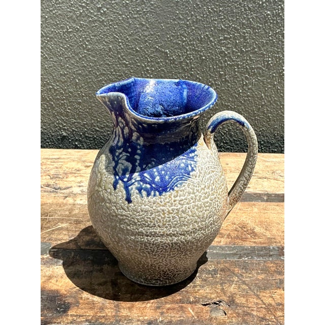 Vintage Drip Glazed Ceramic Pitcher For Sale In West Palm - Image 6 of 12
