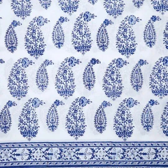 The Malabar Multi-Paisley pattern displays medium and small intricate paisleys with vines and flowers reminiscent of...