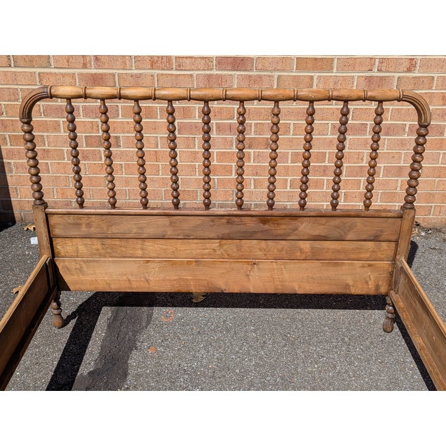 Antique Jenny Lind Spool Bed | Full Size Wooden Frame | Vintage Victorian Cottage Farmhouse Decor For Sale In Washington DC - Image 6 of 9