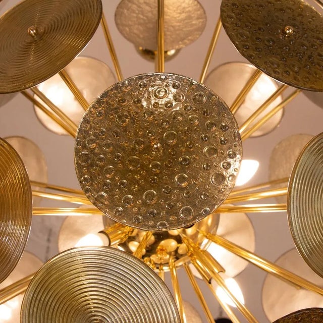 Sputnik Style Ceiling Lamp with Murano Glass Discs For Sale - Image 5 of 8