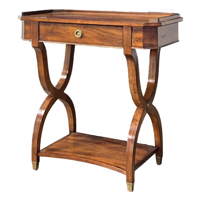 Neoclassical Maple Side Table With Drawer For Sale