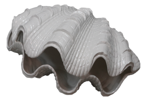 Large Ceramic Clam Shell Lamp by Studio A Smania Milano, Italy, 1970s