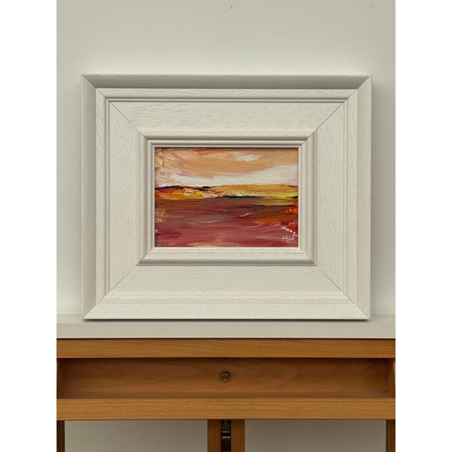 Amber Glow - Miniature Abstract Landscape Art Study by Contemporary Artist 2025 For Sale - Image 9 of 15
