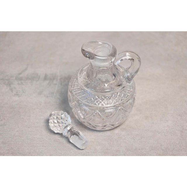 Glass Mid 20th Century Miniature Cut Glass olive oil pitcher For Sale - Image 7 of 7