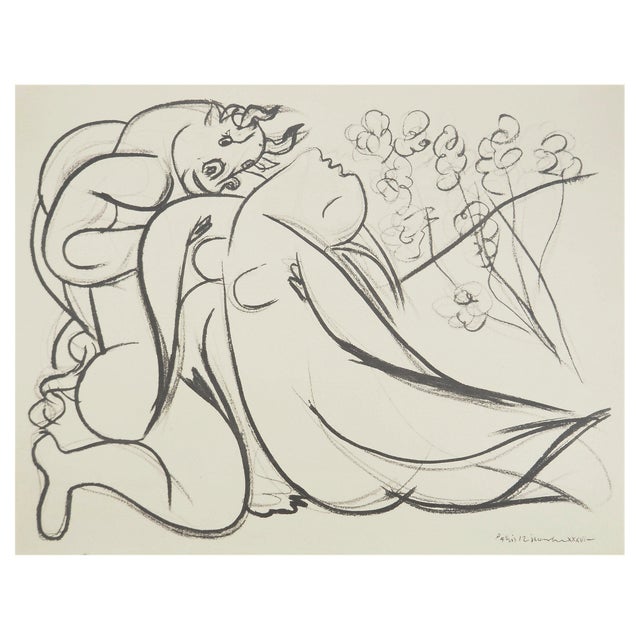 Pablo Picasso, The Girl and the Minotaur, Lithograph and Stencil For Sale